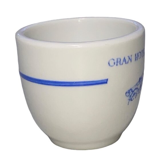 Gran Hotel Diligencias Porcelain Espresso Cup White & Blue - Picture 4 of 6